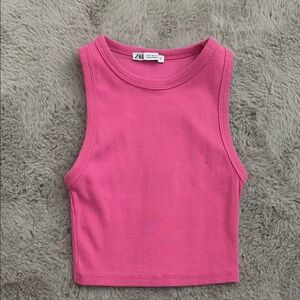Pink Sleeveless Crop Top